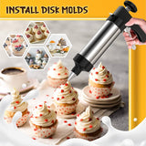 Stainless Steel Cookie Pres with 13 Discs & 8 Nozzles