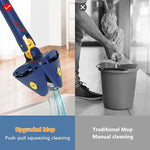 360° Rotatable Triangle Cleaning Mop with Stainless Steel Long Handle