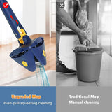 360° Rotatable Triangle Cleaning Mop with Stainless Steel Long Handle