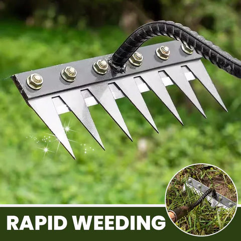 8 Teeth Carbon Steel Garden Weeding Rake